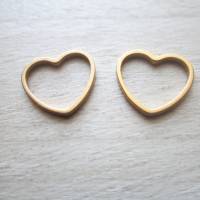 6x Verbindungsringe " Herz" aus Edelstahl für Ohrringe, Makramee, Armbänder etc. golden Bild 4