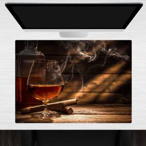 Schreibtischunterlage – Whisky mit Zigarren – 70 x 50 cm – Schreibunterlage aus erstklassigem Premium Vinyl – Made in Ge Bild 1