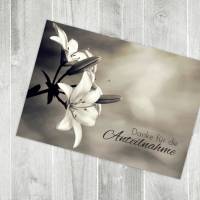 Danksagungskarten Lilie, 12 Danke Karten mit Umschlag, Karten mit Lilien Motiv, Danke nach Beerdigung Bild 1