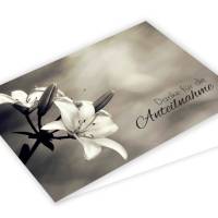 Danksagungskarten Lilie, 12 Danke Karten mit Umschlag, Karten mit Lilien Motiv, Danke nach Beerdigung Bild 7