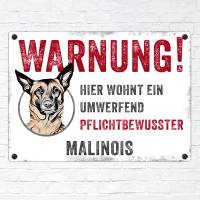 Hundeschild WARNUNG! mit Malinois, wetterbeständiges Warnschild Bild 2