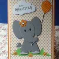 Geburtstagskarte,Kinderkarte,Elefant Bild 2