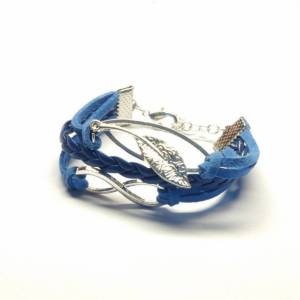 Armband Infinity Blatt silbern blau unendlich #3 Bild 1