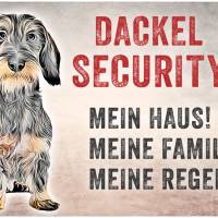 Hundeschild DACKEL SECURITY, wetterbeständiges Warnschild Bild 1