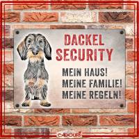 Hundeschild DACKEL SECURITY, wetterbeständiges Warnschild Bild 2