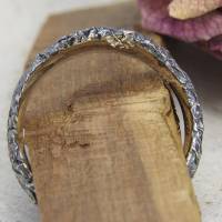 Ring aus geschwärztem Silber 925/-. Knitterring, ca 6 mm Bild 4