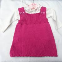 Babykleid, handgestrickt, Gr. 68, Pink Bild 1