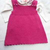 Babykleid, handgestrickt, Gr. 68, Pink Bild 3