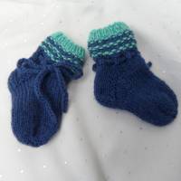 Handgestrickte Wollsocken für Neugeborene, Babysocken Bild 1