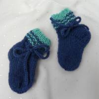 Handgestrickte Wollsocken für Neugeborene, Babysocken Bild 2
