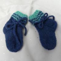 Handgestrickte Wollsocken für Neugeborene, Babysocken Bild 3