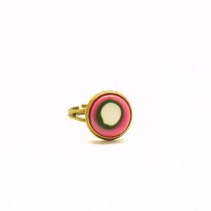 Ring nach Wahl Rosa Cabochon Fimo Polymer Clay vintage bronze weiß pink Bild 6