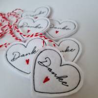 Herz-Anhänger DANKE in weiß mit rotem Herzchen - von he-ART by helen hesse Bild 5