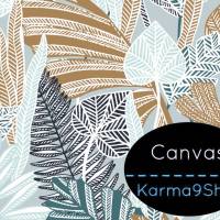 0,5m Canvas Leaves #2 mintgrau Bild 1