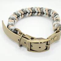Halsband, verstellbar mit Biothaneadapter,  geflochten aus Paracord, Hundehalsband, Wunschfarben Bild 3