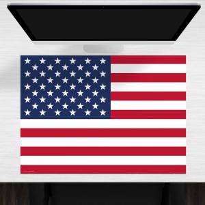 Schreibtischunterlage – Flagge USA – 70 x 50 cm – Schreibunterlage für Kinder aus erstklassigem Premium Vinyl – Made in Bild 1
