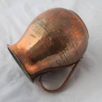 Kupfer Kanne oder Krug mit Bastgriff 50er Jahre Bild 3