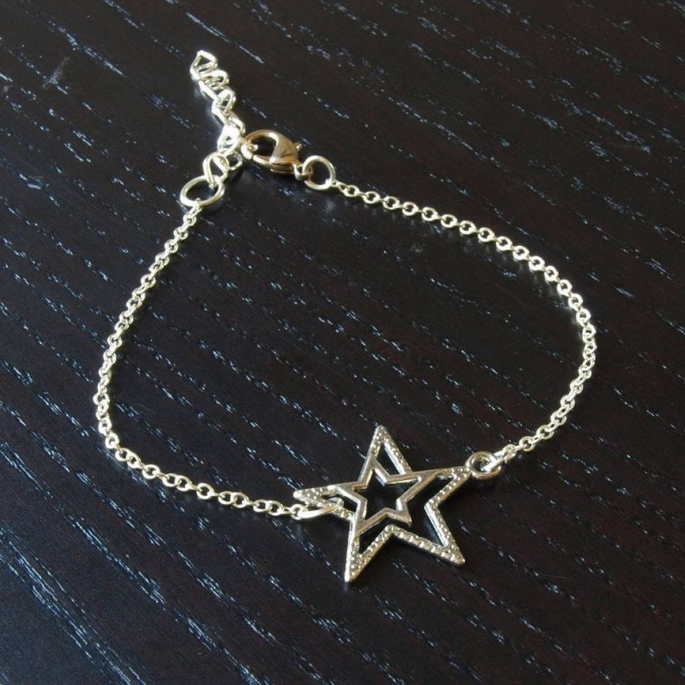 Armreifen Verbinder Stern silber zart Star Kette