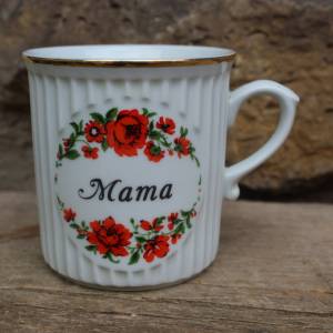 Mama Kaffeebecher Kaffeetasse Tasse Original Bohemia Porzellan Czechoslovakia 80er Jahre Bild 1