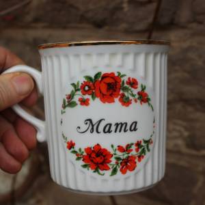 Mama Kaffeebecher Kaffeetasse Tasse Original Bohemia Porzellan Czechoslovakia 80er Jahre Bild 3