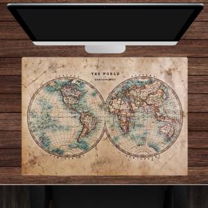 Schreibtischunterlage – Historische Weltkarte – 70 x 50 cm – Schreibunterlage aus erstklassigem Premium Vinyl – Made in Bild 1