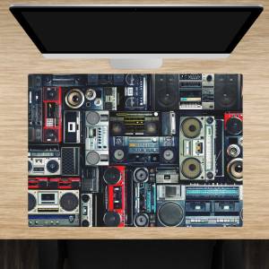 Schreibtischunterlage – Retro-Kassettenrekorder – 70 x 50 cm – Schreibunterlage aus erstklassigem Premium Vinyl – Made i Bild 1