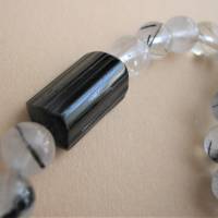Turmalinquarz Armband mit schwarzem Turmalin Schörl Naturkristall auf Elastikband in 17 cm und 18 cm Länge Bild 3