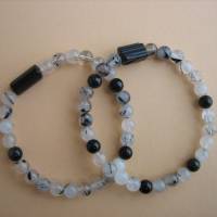 Turmalinquarz Armband mit schwarzem Turmalin Schörl Naturkristall auf Elastikband in 17 cm und 18 cm Länge Bild 9