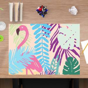 Schreibtischunterlage – Flamingo – 60 x 40 cm – Schreibunterlage für Kinder aus erstklassigem Premium Vinyl – Made in Ge Bild 1