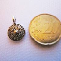 6x Münzanhänger Blume Mandala ethnische Anhänger Silber Münze Charms Makramee Bild 3