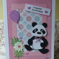 Geburtstagskarte,Kinderkarte,Pandabär Bild 1