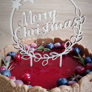 Cake Topper Merry Christmas / Kuchendekoration Deko Weihnachten Bild 2