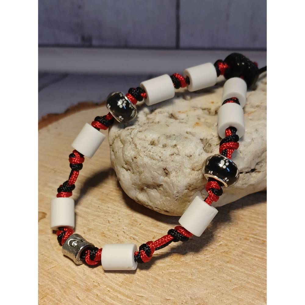 EM-Keramik Halsband, Anti Zecken Halsband, Rot - Schwarz Bild 1
