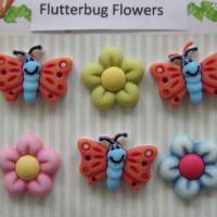 Buttons Galore Knöpfe      Schmetterling + Blume (1 Pck.)    Flutterbug Flowers Bild 1