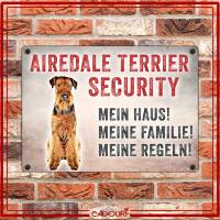 Hundeschild AIREDALE TERRIER SECURITY, wetterbeständiges Warnschild Bild 2