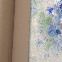 FLORAL BLUE - abstraktes Leinwandbild auf 3,5cm dickem Galeriekeilrahmen 30cmx30cm, mit irisierendem Glitter Bild 7