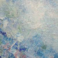 FLORAL BLUE - abstraktes Leinwandbild auf 3,5cm dickem Galeriekeilrahmen 30cmx30cm, mit irisierendem Glitter Bild 8