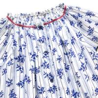 Hemdblusenkleid, 110/116, blau weiß geblümt, kurzärmlig, Upcycling Sommerkleid Bild 3
