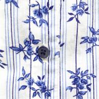Hemdblusenkleid, 110/116, blau weiß geblümt, kurzärmlig, Upcycling Sommerkleid Bild 4