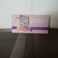 Geburtstagskarte in rose für eine Frau mit bunten Blumen Bild 1