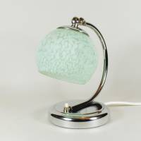 50er Jahre Tischlampe Leuchte klein Messing silber grün Chrom mid century fifties sixties upcycling vintage Nachlicht Bild 3