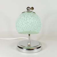 50er Jahre Tischlampe Leuchte klein Messing silber grün Chrom mid century fifties sixties upcycling vintage Nachlicht Bild 4
