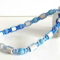 EM Keramik Halsband Blau, Hellblau und Weiß Bild 1