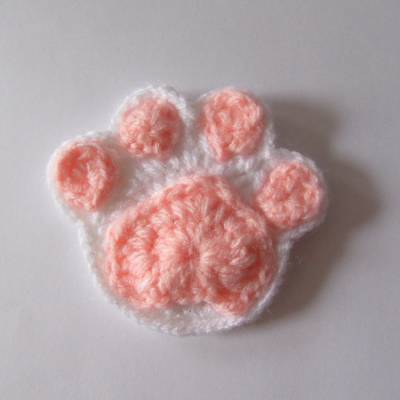 Aufnäher Tatze - Häkelapplikation