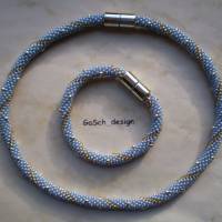 Häkelarmband, gehäkeltes Perlenarmband * Aschenputtel Bild 3