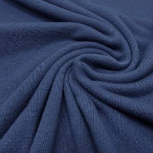 Stoff Ital Strickstoff 100% Merino Merinostrick Merinostoff Wolle uni jeans blau Kleiderstoff Kinderstoff Bild 1