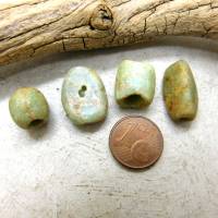 4 antike Amazonit-Perlen aus Mauretanien - 8,55 g - seltener Stein - verschiedene Sahara Amazonit Perlen Bild 4