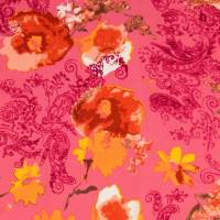 Viskose Popeline leichter Frühjahrs-/ Sommerstoff  Blumen pink  (1m/9,-€) Bild 1