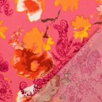 Viskose Popeline leichter Frühjahrs-/ Sommerstoff  Blumen pink  (1m/9,-€) Bild 3