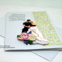 3-D-Glückwunschkarte #Hochzeit mit hellgrüner Borde Bild 6